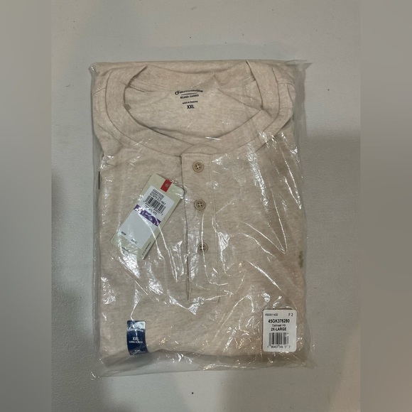 NWT Men’s Izod Saltwater Jersey Henley Top, Oatmeal Htr, 2XL - Picture 5 of 6